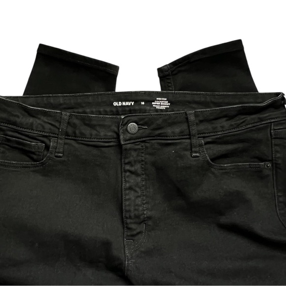 Old Navy High Rise Rockstar Super Skinny Black Denim Jeans Size 16 - Picture 4 of 6